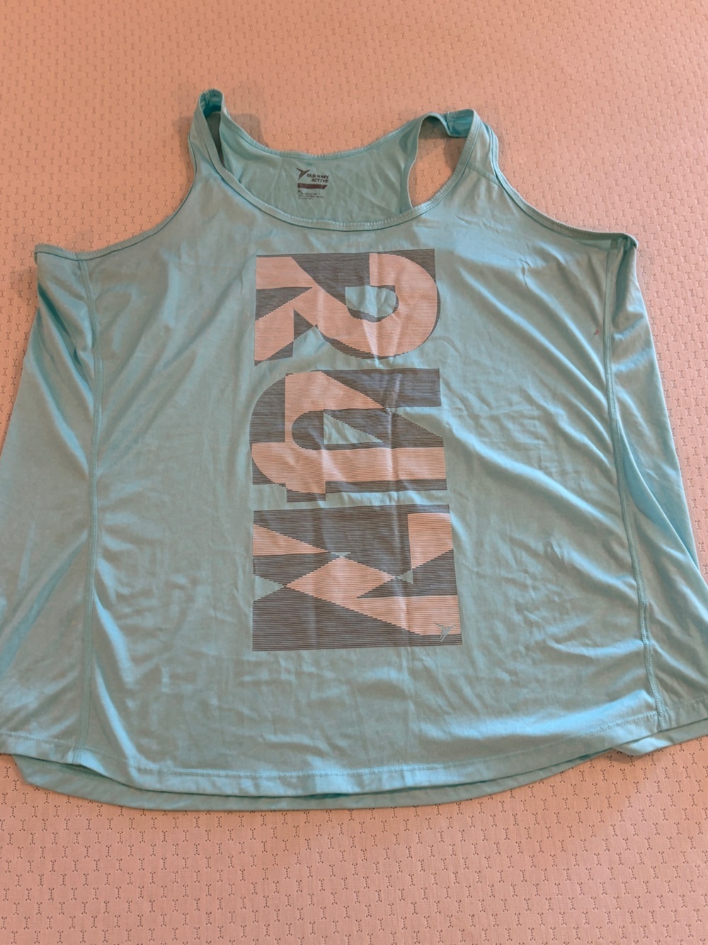 Old Navy Women’s Plus Size 3x Light Blue RUN Graphic Tank